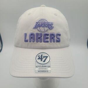 Los Angeles Lakers Women's '47 White Luminance Clean Up Strap Back NWT